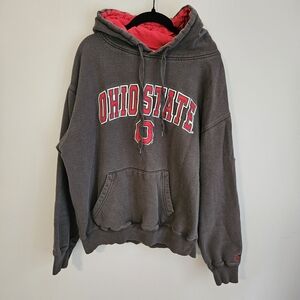 Ohio State Buckeye Colosseum Gray Hoodie with Scarlet Lining, XL